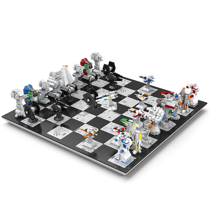 Star Themed International Chess Model Educational Building Blocks Warsing Movie Ship Sets Checkerboard Toys For Kids