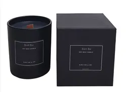 Матовая Черная Стеклянная свеча, деревянный фитиль, персонализированная Черная Стеклянная деревянная фитиль, Ароматизированная оптовая продажа, банка для соевого воска, свеча