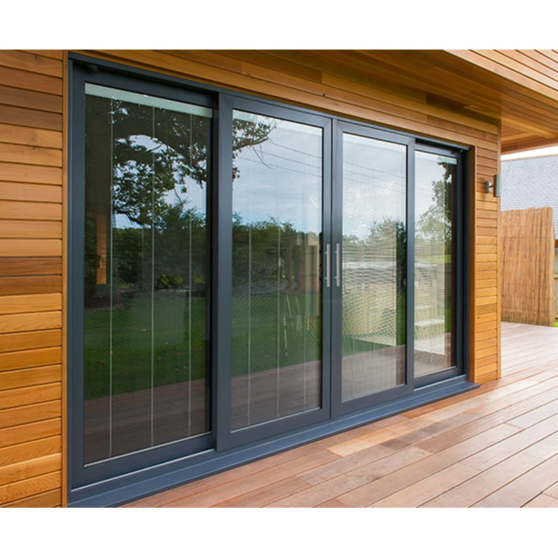 Blh-5 Top Quality Aluminium Sliding Window Champagne Aluminum Patio Doors for Home Kitchen
