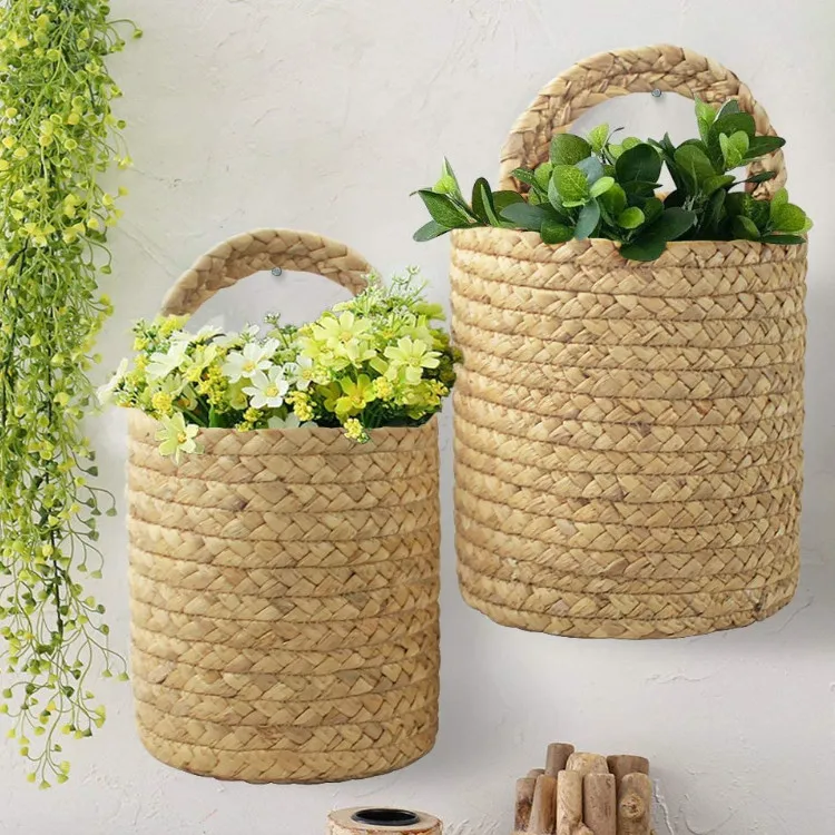 Factory Manufacturing woven seagrass wall basket and seagrass storage basket nad seagrass hanging wall baskets