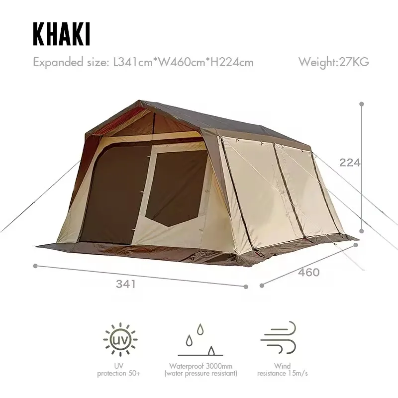 Factory Wholesale Outdoor Camping Family Tent, Custom Beach Folding Waterproof 6000MM Tent for 3-4 Person, High Quality