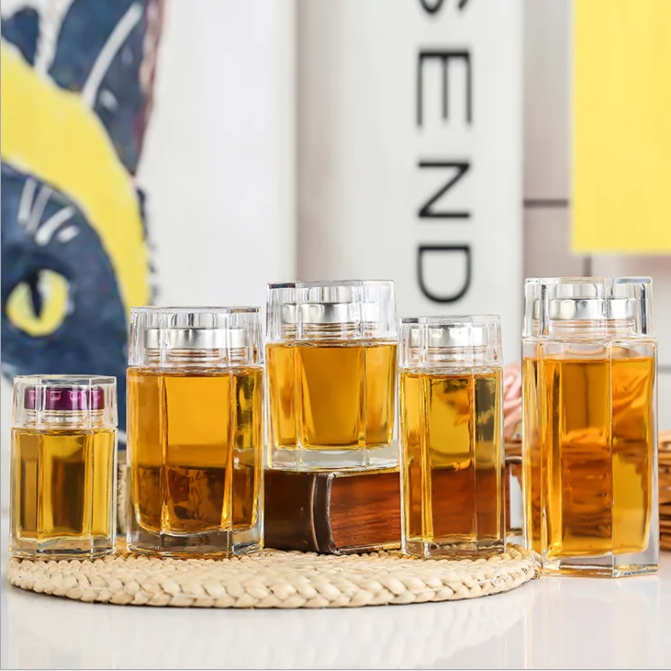 hot selling wholesale price available different sizes high end hexagon glass honey jar