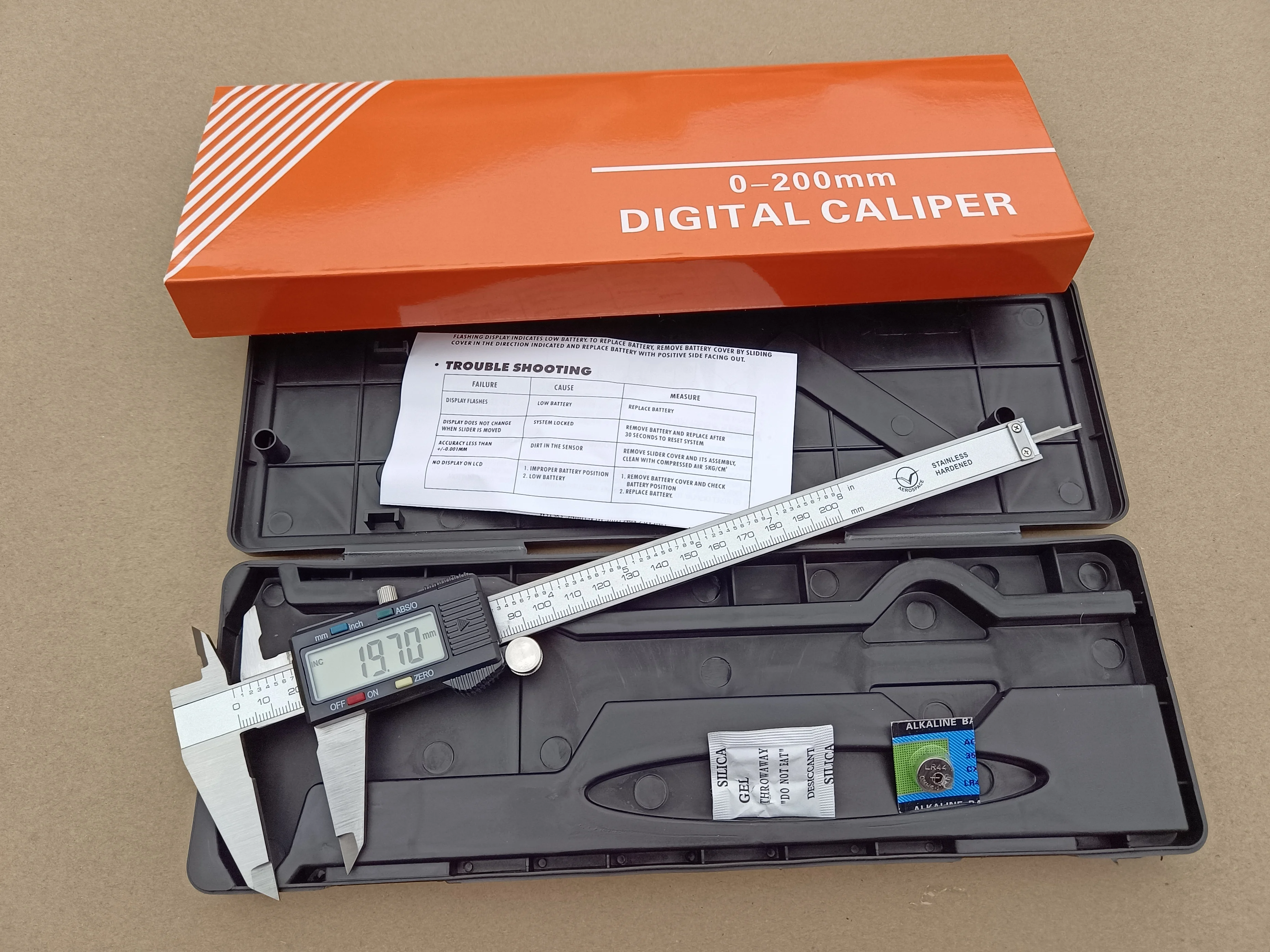 AEROSPACE 4buttons Digital Caliper Reading 0.01mm super  big LCD screen whole sale Stainless Steel digital Vernier Caliper OEM
