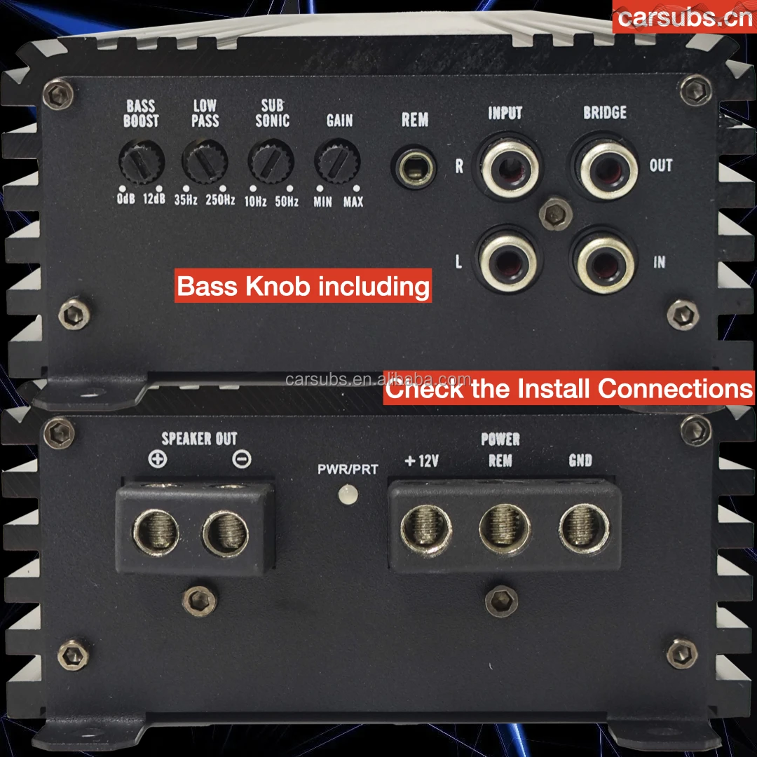 Car Stereo Amplifier Mono RMS 1500W Strong Bass SPL Subwoofer Amplifier Peak 3000W Max 1ohm Class D Car Amplifier Monoblock