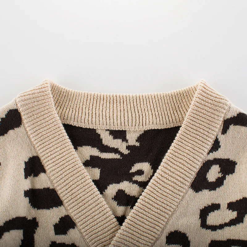 Manufacturer Cardigan Kids Boys Clothes Leopard Jacquard Knit Sweater