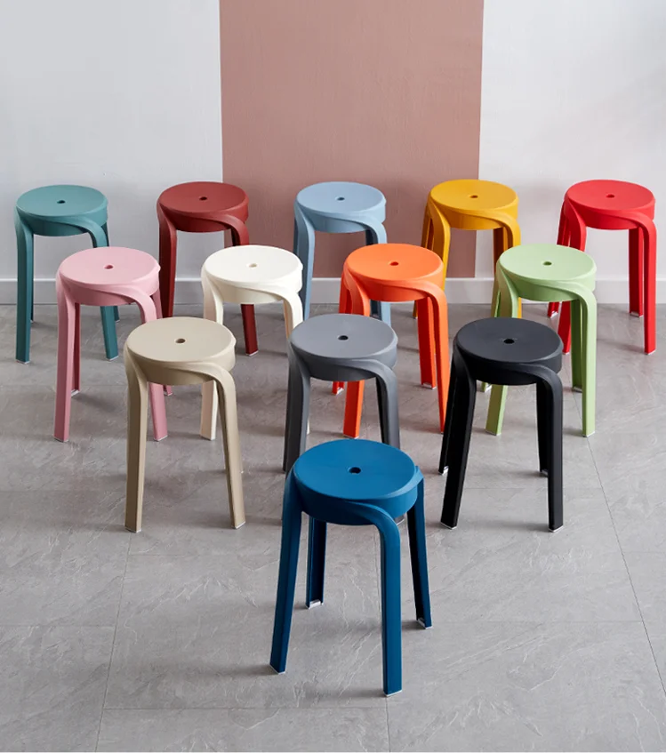 Best Selling Hot-sale Modern Simple Factory wholesale Plastic Living Room outdoor dining and Armless round stool