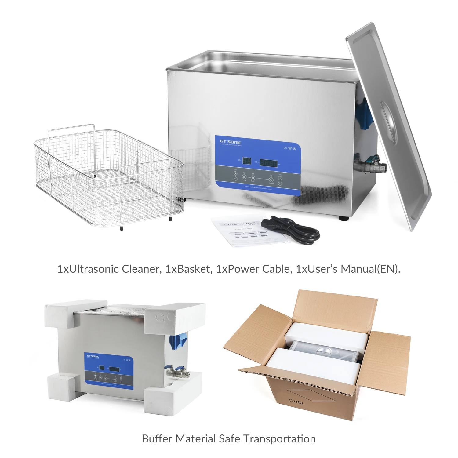 20L Dental Instrument Ultrasonic Cleaner Ultrasonic Dish Cleaner With Basket Heater Timer