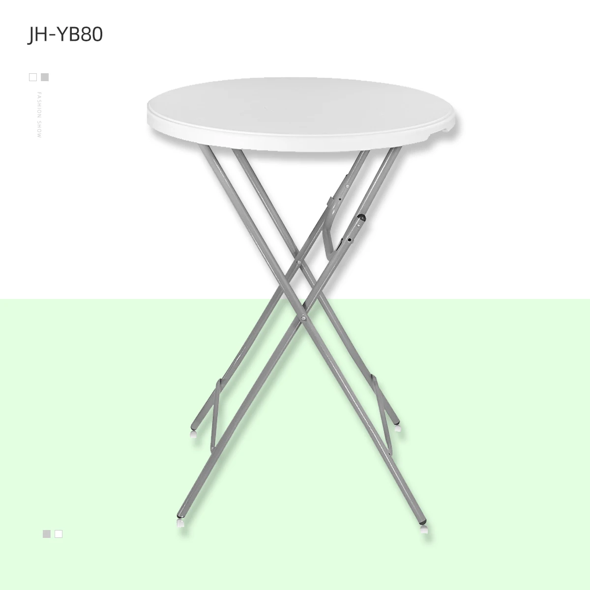 High Top Bistro Folding Event Wedding Lightweight Cocktail Bar 110cm Height 80cm Bar Folded Round Table HDPE Plastic