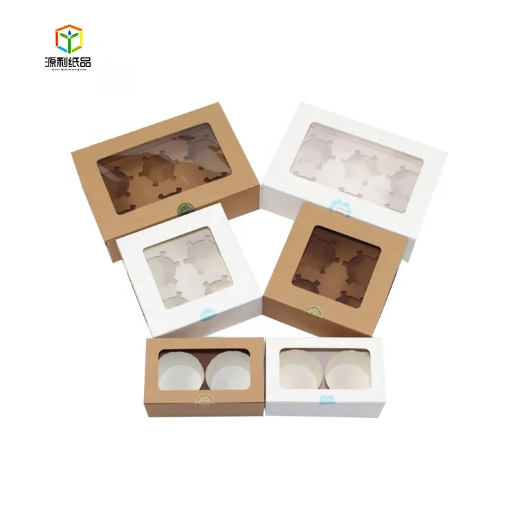 
Custom Printed Cardboard Paper Packing Egg Tarts Pie Cake Food Box With Window 