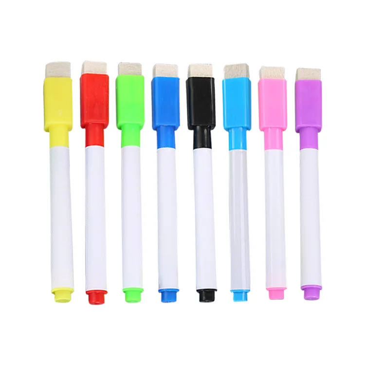 Manufacturers direct color core black core whiteboard pen creative with brush water-based environmental protection trumpet erasa