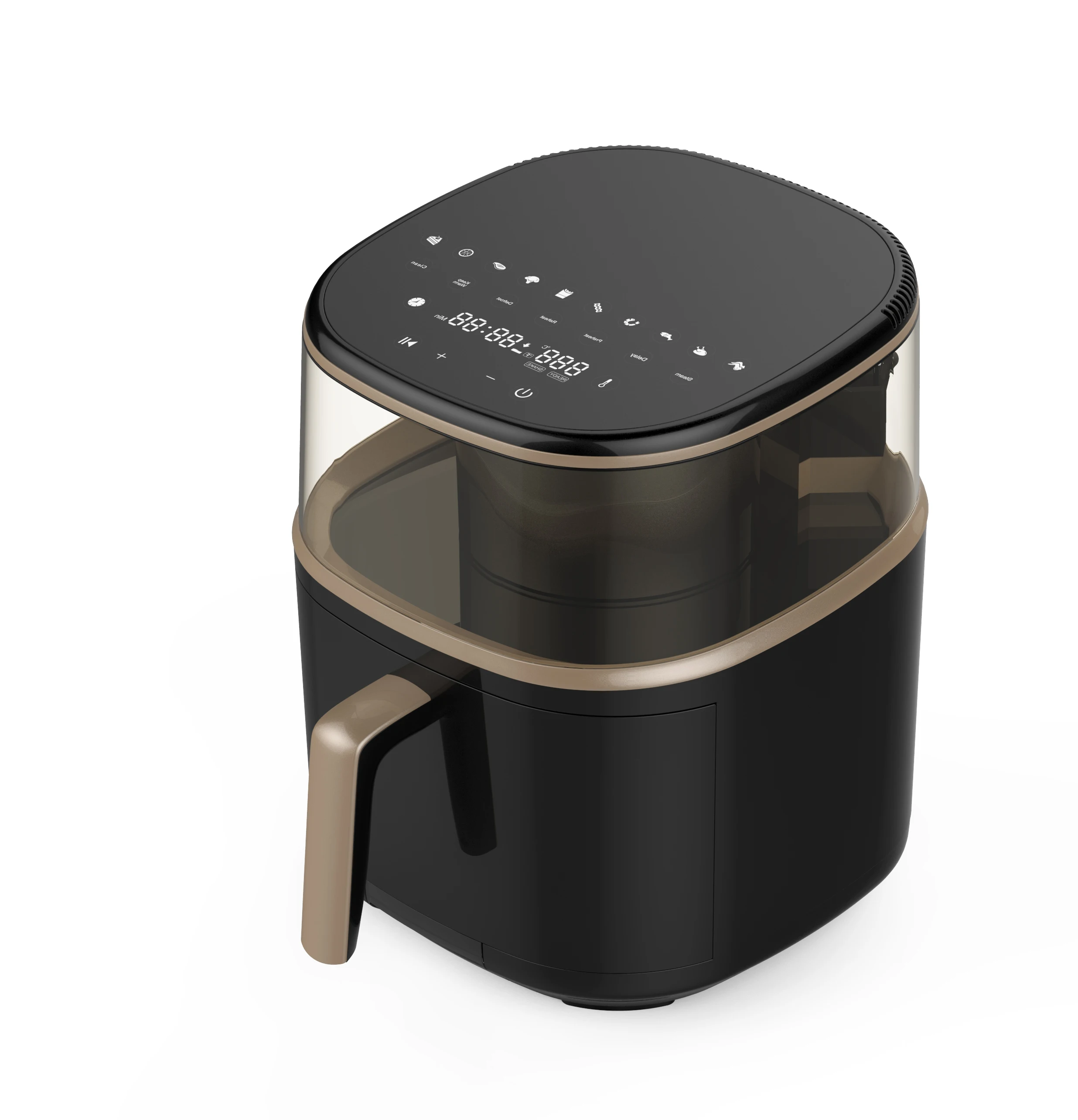 OUGUANXUAN OEM  Household Visual Touch Freidora De Aire 8 Litros Steam Air Fryer Oven With Steamer Function