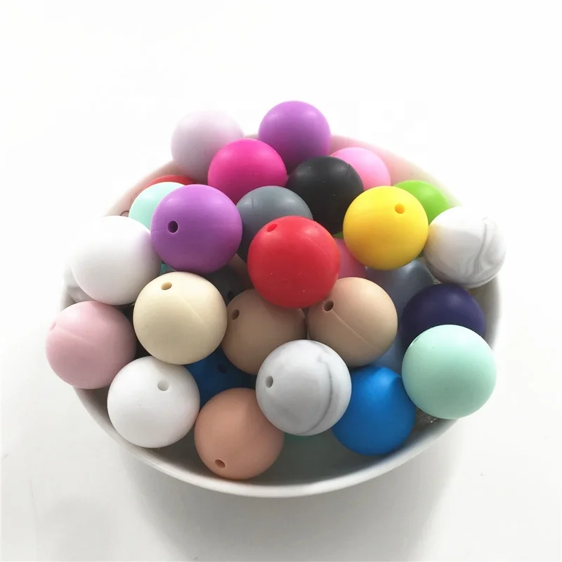 
BPA Free 19mm Round Silicone Beads Wholesale Round Baby Teething Silicone Beads For Teething Jewelry Wholesale 