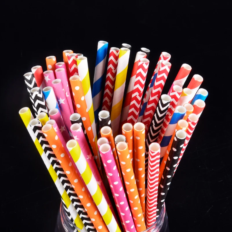 Wholesale Factory Price Food-grade Color Paper Drinking Straws Eco-friendly Biodegradable Disposable Paper Straws