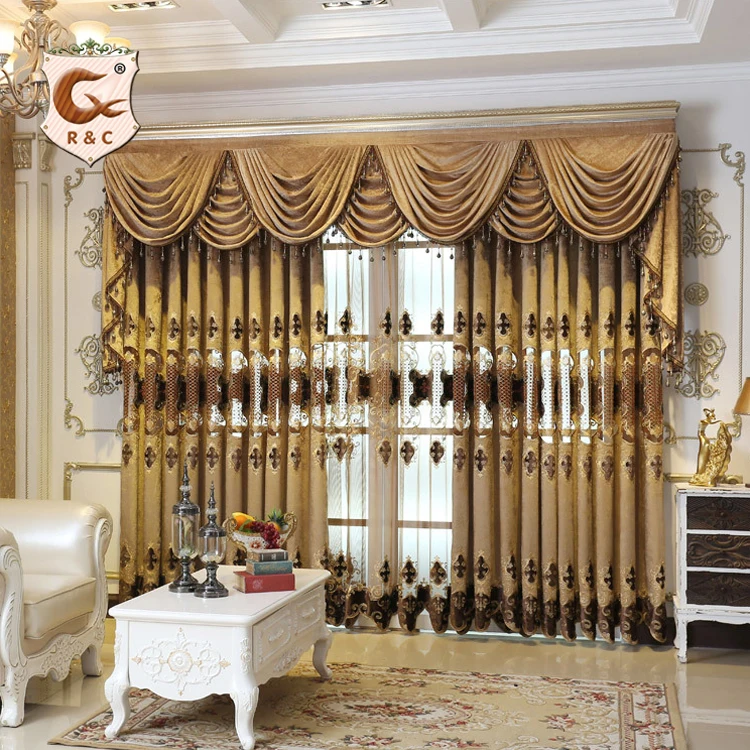 Hot Sale for  Living Room European hollowed-out embroidery curtain material Whole Sale
