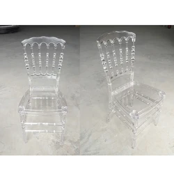 Use Commercial Transparents Grade Resin Crystal wedding Napoleon Chair
