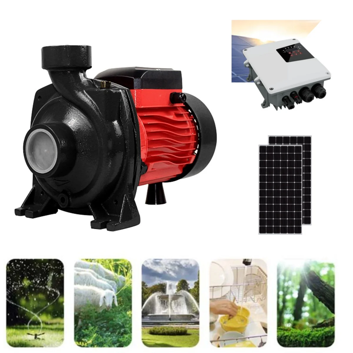 WSHF21-14-96-750 1hp 96v DC Solar Surface Water Pump Agriculture Irrigation Solar Pumps With controller