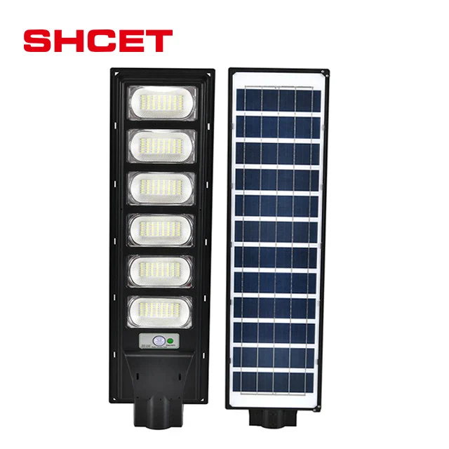 2024 Outdoor 3000 SMD led panel solar light motion sensor  private all in one  remote 200W street lamp with pole