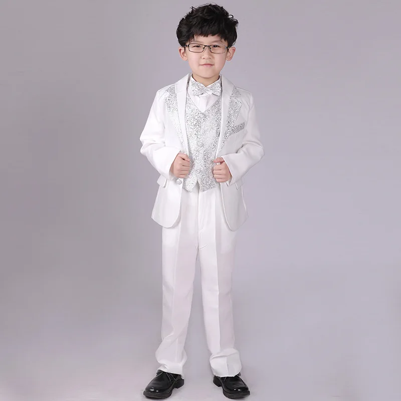 Toddler Boy Clothes Formal Tuxedo 2 - 8 Years Kids Boy Clothing Set4 Pieces Boys Dress Gentleman Party Suit Set Vest Pants