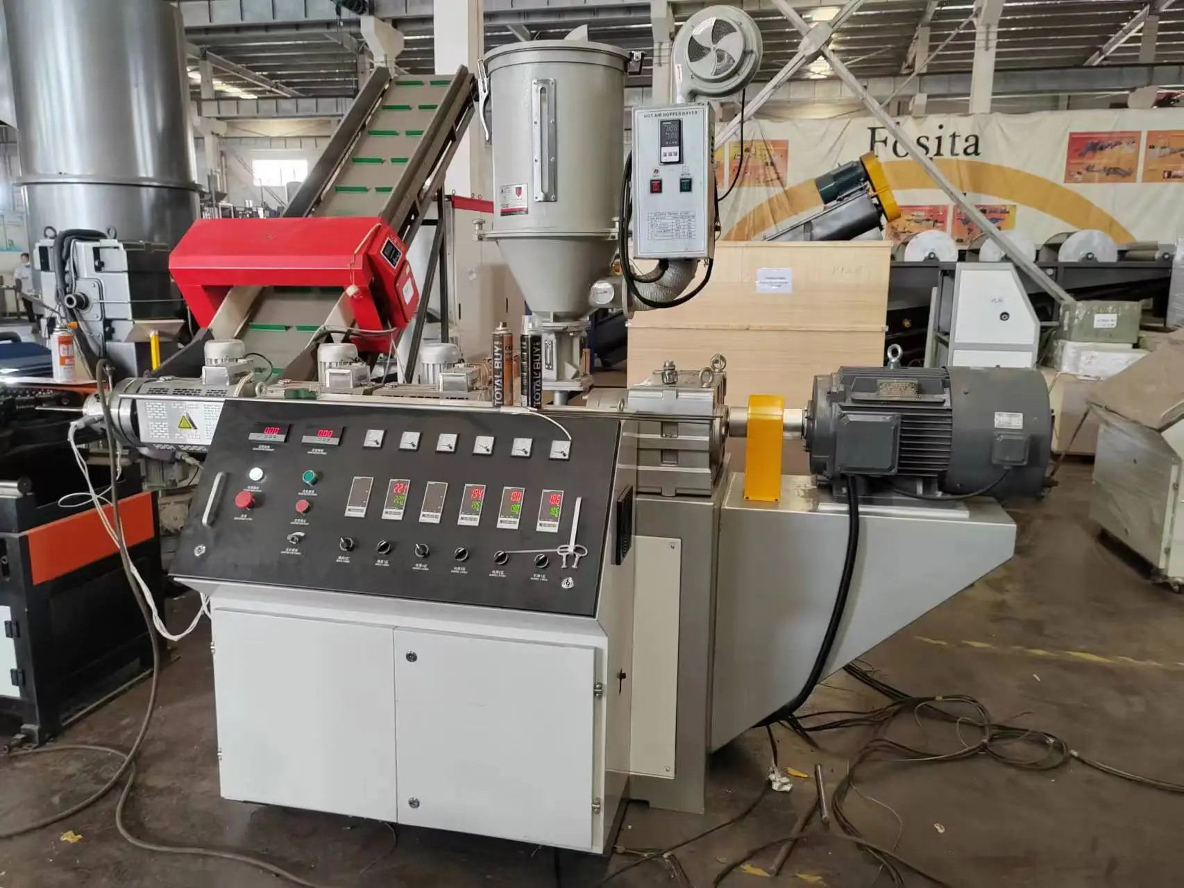 Fosita  Air Cooling PE Plastic Conduit Corrugated PVC Shisha Hookah Pipe Manufacturing Machine