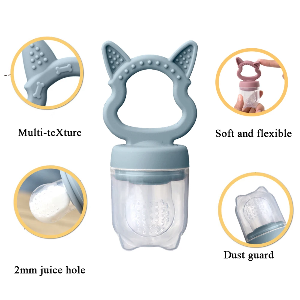 Free Sample Newborn Infant Nipple Baby Fresh Fruit Food Nibbler Feeder Silicone Baby Feeding Pacifier