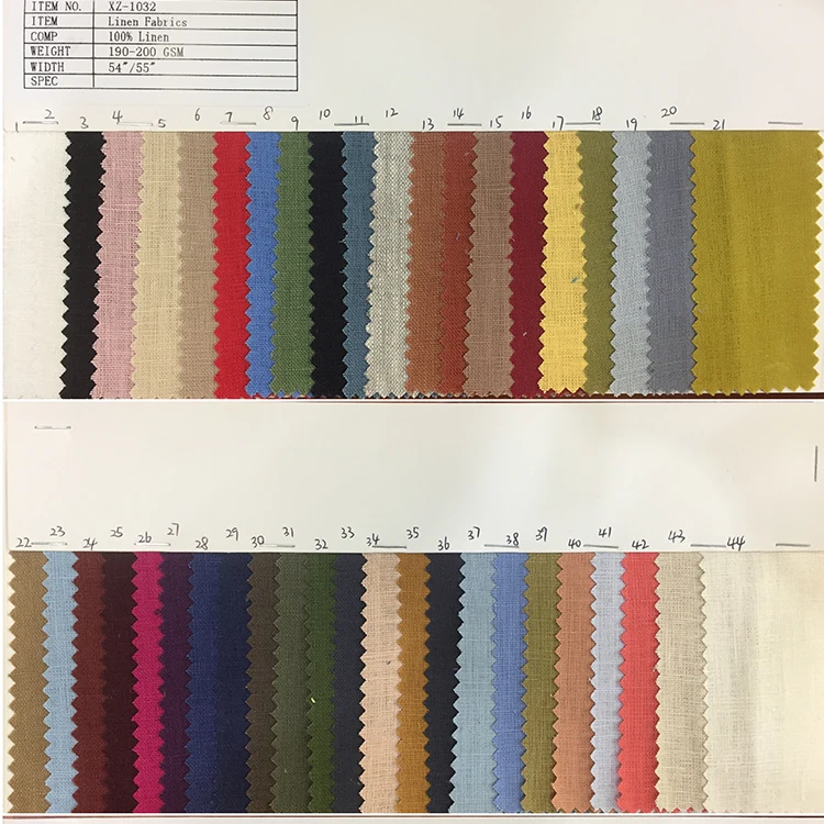 Пользовательские Цветные Льняные ткани предоставляют образец ткани для рубашек