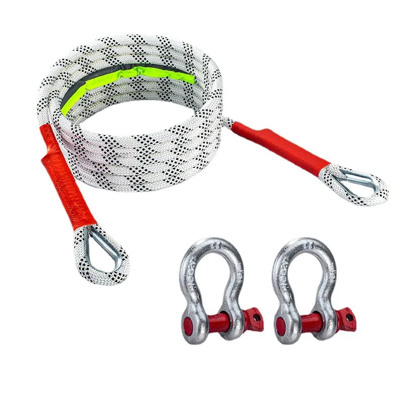 Car strap outdoor emergency tow ropes off-road vehicle truck trailer tow rope thicker buckle car rescue pull rope