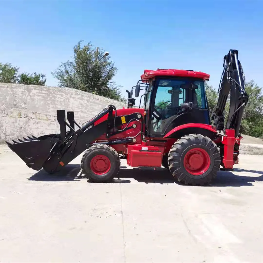 1200kg small household wood spare parts machinery mini backhoe loader four wheel with tire chains tractor for sales