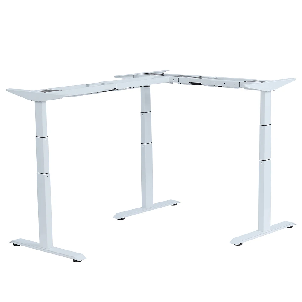 Height Adjustable L Shaped Corner Standing Computer Desk Frame Base