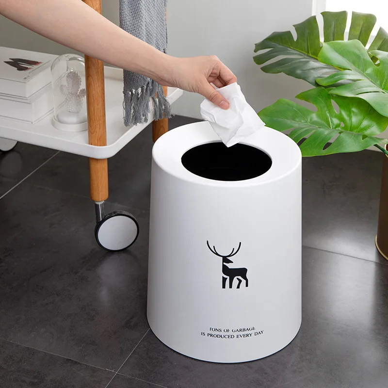 Wholesale Fashion Design Eco-friendly PP Plastic Household Waste Container Bin Plastic Garbage Can