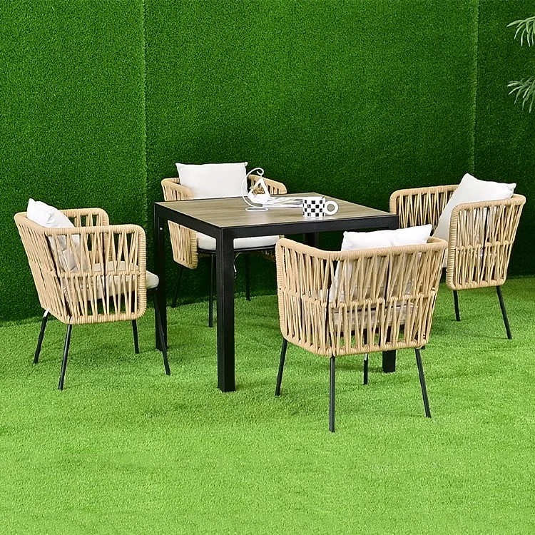 wholesale concrete french european recliner rope sofas swinging chairs table metal furniture garden set with fire pit