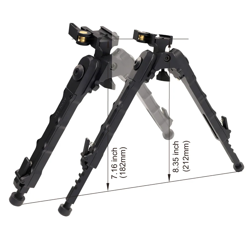 Tactical V9 Metal bipod with QD 20mm Mount Bipod Adapter Adjustable Length Black Color