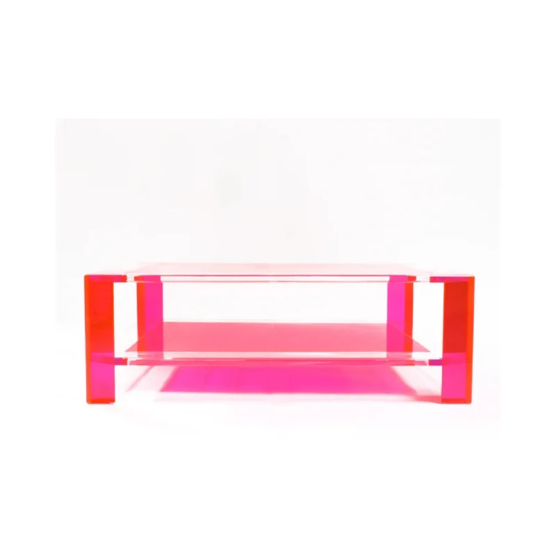 With Glass-Mirrored Acrylic End Table Sledge Perspex Coffee Table Living Room Hotel Center Table