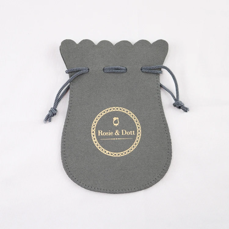 Wholesale custom suede jewelry pouch packaging with logo