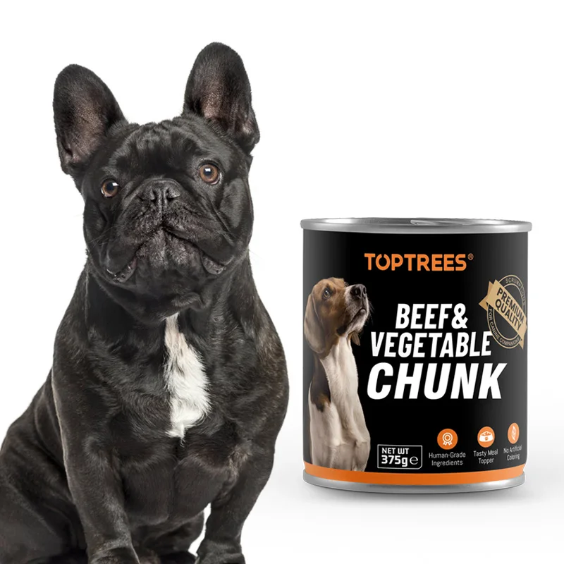 CHUNK PATE FOOD full of nutrient as canned dog food with beef flavor 375g DOG PATE FOOD
