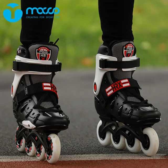 macco high quality freestyle slalom ABEC-5 adult inline skates PP hard shell 85A PU wheel outdoor sports OEM black&red
