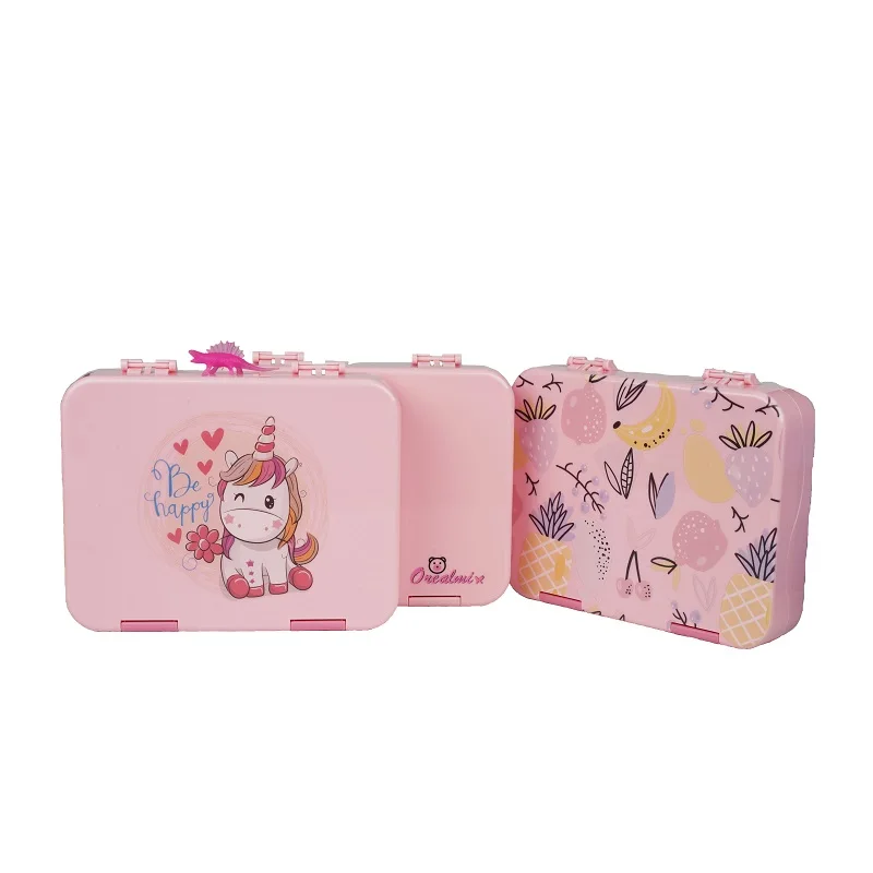 Custom Printing Leakproof Food Container BPA Free Lunch Boxes Bento with Compartment Divided for School Kids