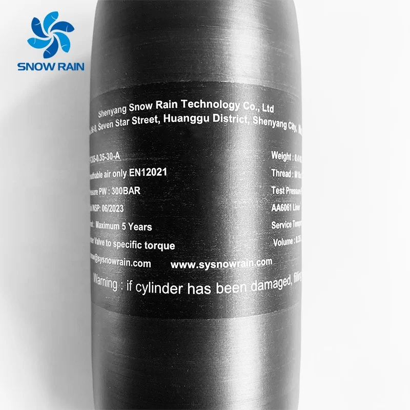 Manufacturer Direct Sale 4500 psi carbon fiber 300 bar fiber glass gas cylinder