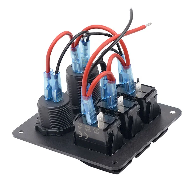 Custom Marine Switch Panel 12v With Usb Socket+Voltage Meter