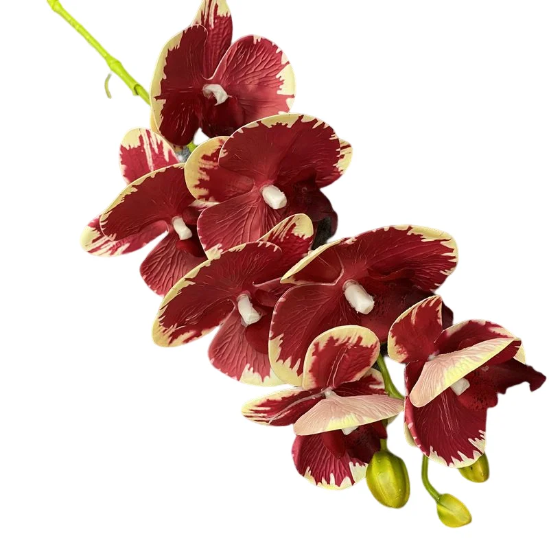 Real Touch Floral Single Stem 7 Heads 3D Printing 91cm Height Phalaenopsis Orchid Artificial Flower