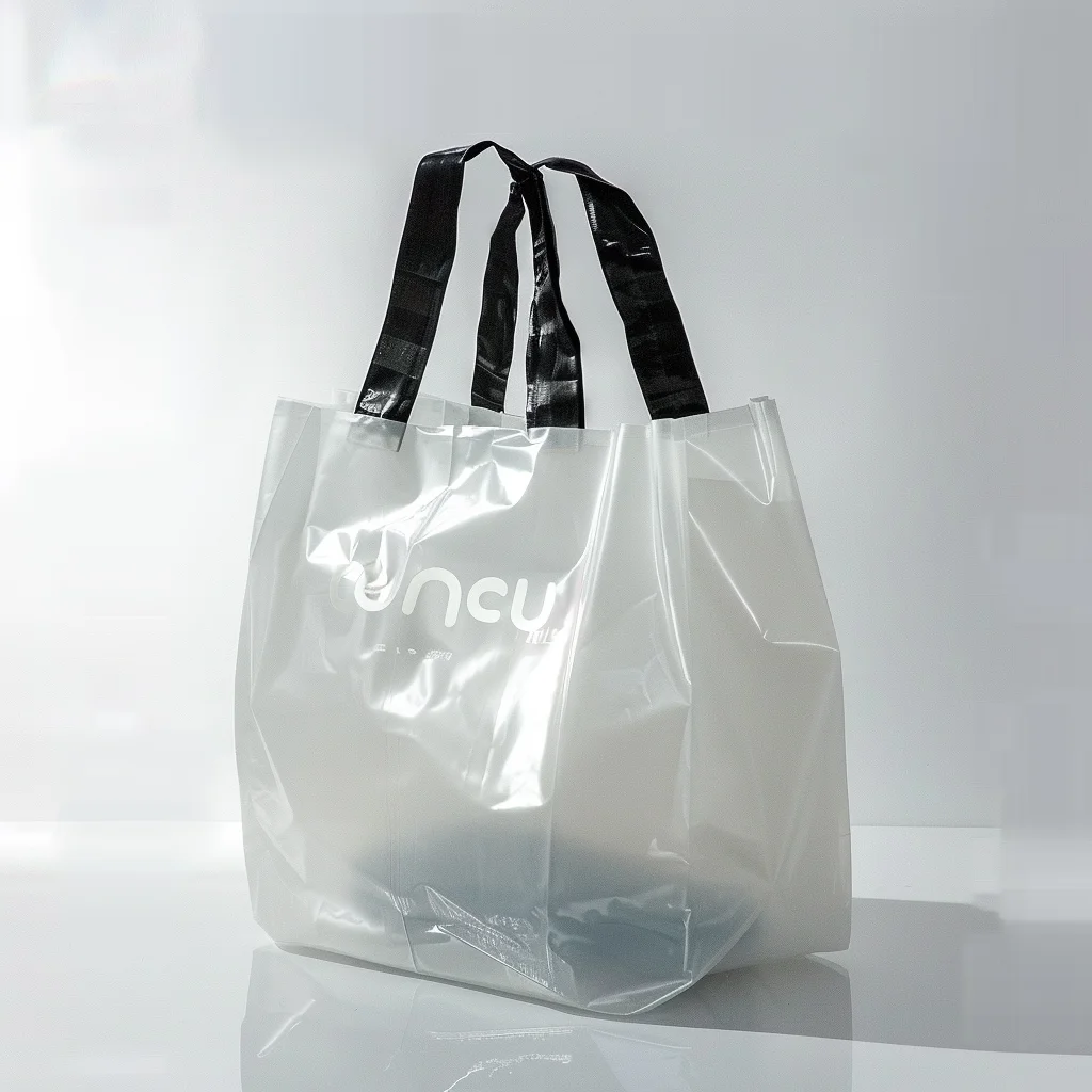Holographic Print 1kg Pe Thin Guangzhou Laundry Shop Custom Clothing Plastic Shopping Bag Handle