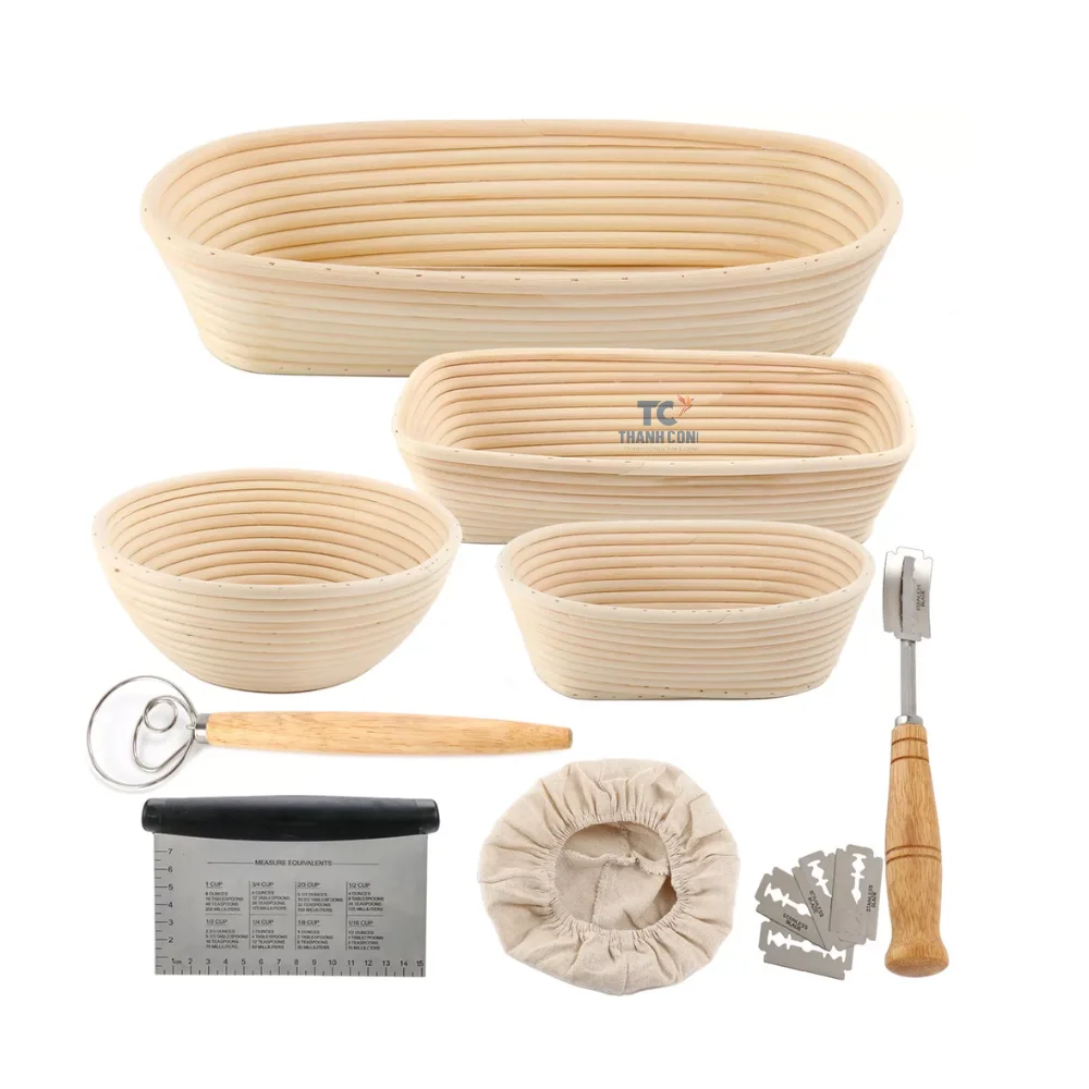 Vietnam Sourdough Bread Starter Kit Includes Sourdough Jar Rattan Banneton Bread Proofing Basket and More Accessories