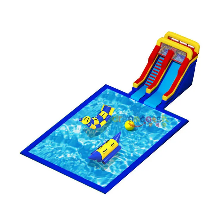 Children Backyard Pvc Inflatable bouncer Air Trampoline Jumping Inflatable Water Slide With Pool