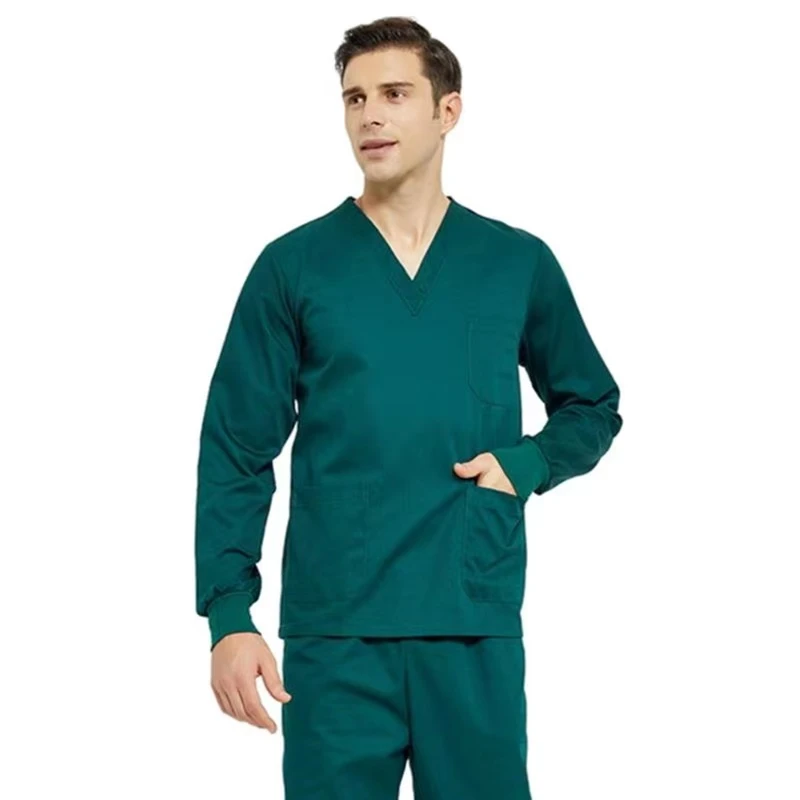Wholesale High Quality 100% Cotton Uniforms Nursing Scrubs Suit Hospital Staff Work Cloth Scrubs Sets