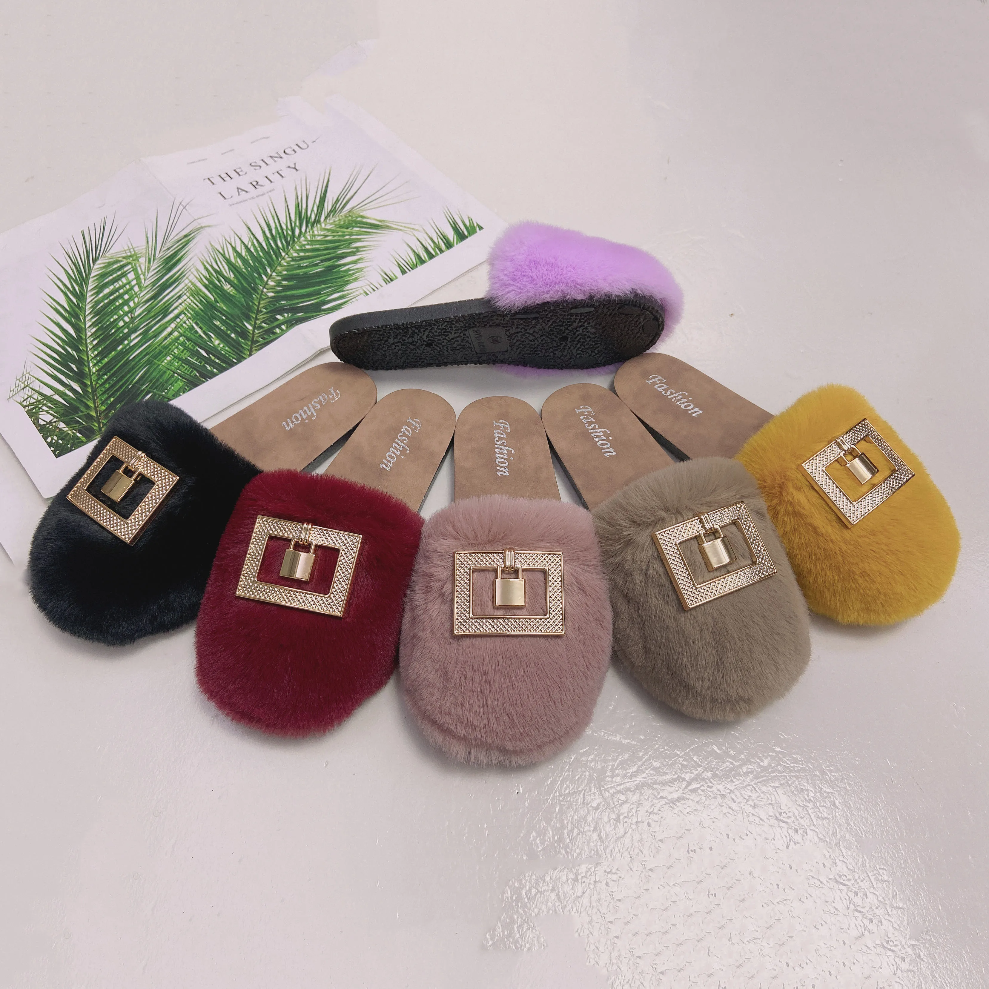 Высококачественные однотонные цветные удобные мягкие Симпатичные плюшевые детские тапочки для дома и спальни