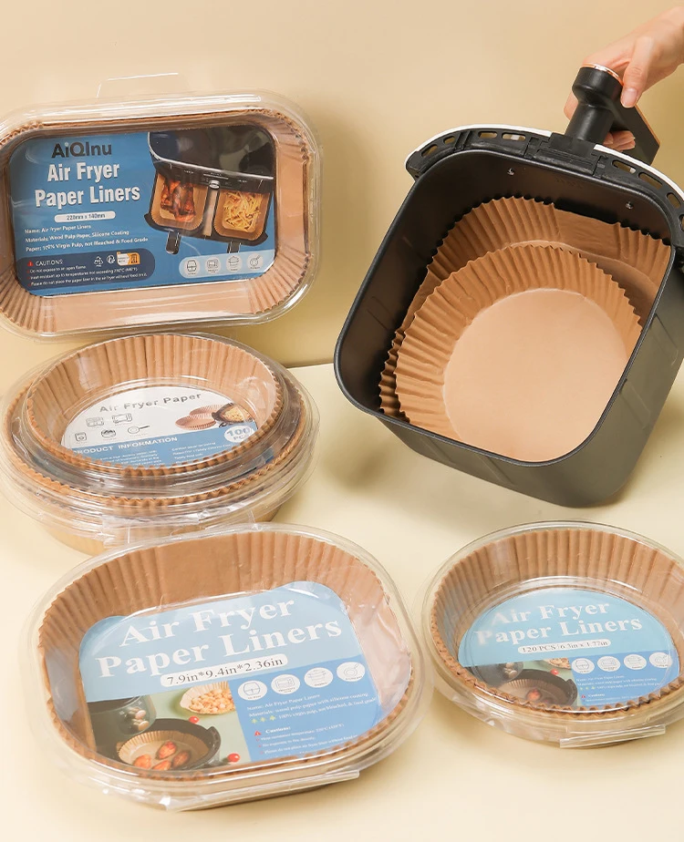 7.9 Inch Non-Stick Coated Paper Liner Oil-Proof Air Fryer Parchment Baking Paper Disposable Waterproof Liners