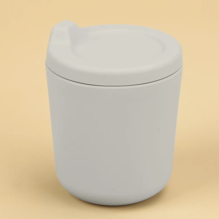 Custom brand logo packaging silicone baby sippy cup with lid waterproof 12 colors for choice
