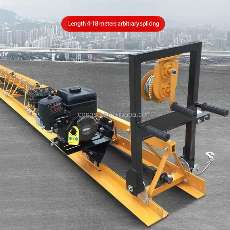 China Exported Factory 25hp Seated Drive Concrete Laser Screed Machine 4m-16m Concrete Road Finisher