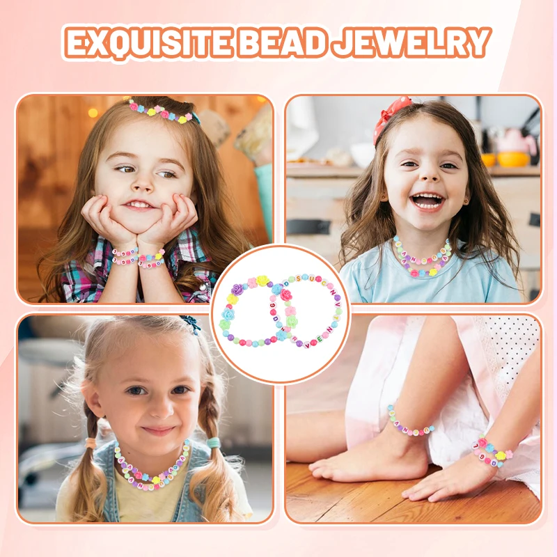 Leemook newest 24 grid Beads beaded Set For Jewelry Making Kids colorful DIY Acrylic Beads Toys Kit Box charm for jewelry making