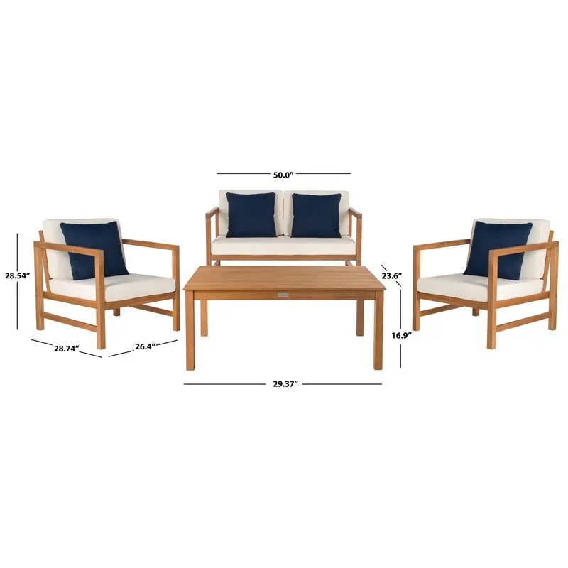Garden Outdoor Furniture 4 Piece Patio Rattan Sofa Seating Group With Cushions