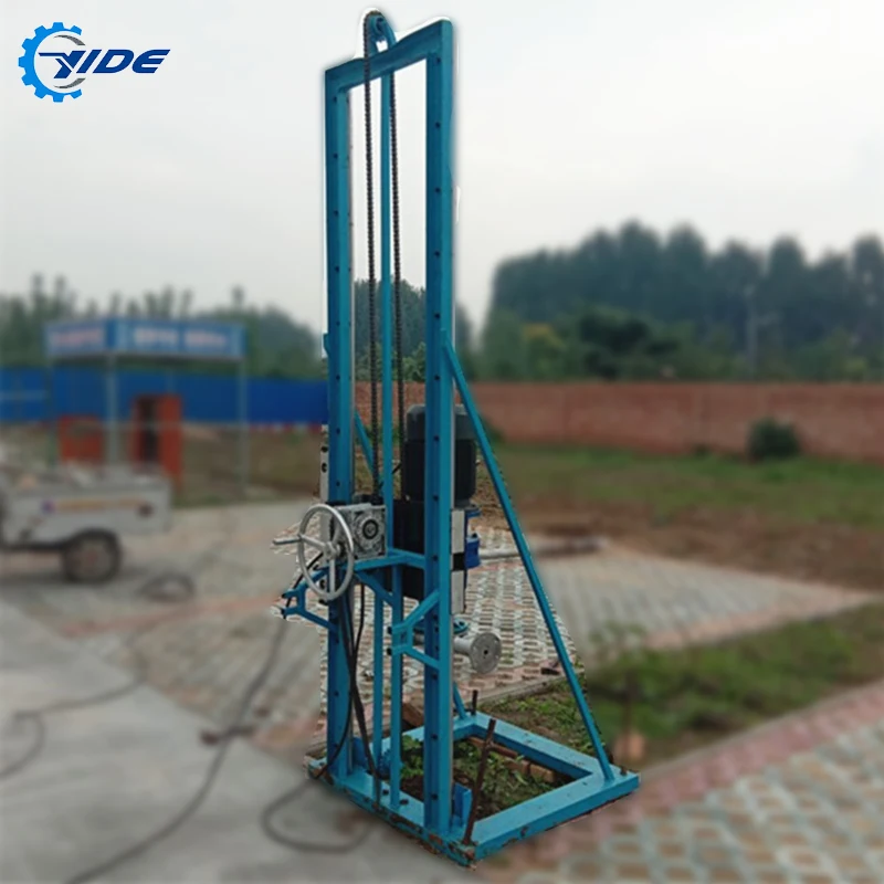 Electrical motor-driven 2.2m depth Solar photovoltaic spiral screw piles drilling machine